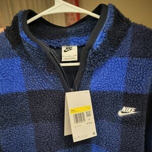 Nike Black and Blue Fleece Pullover